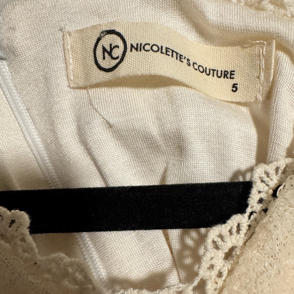 Nicolette’s Couture Cream Flower Girl Formal Dress - Picture 5 of 5